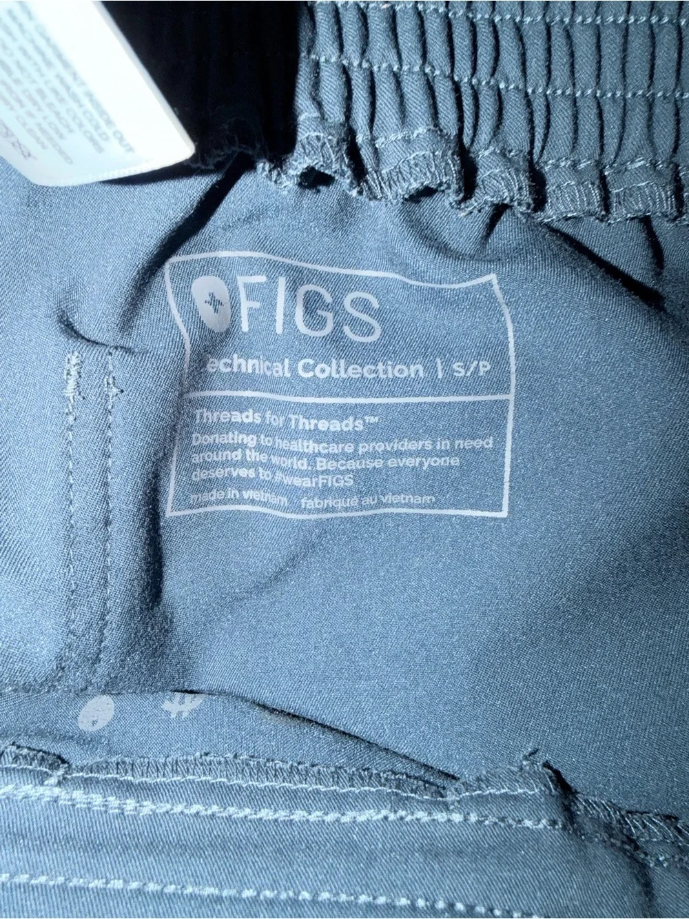 Figs Men's Cargo Pants in Slate Blue with Gray Drawstring
